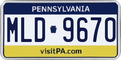 PA license plate MLD9670
