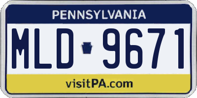 PA license plate MLD9671