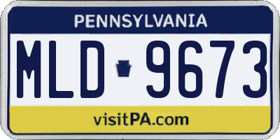 PA license plate MLD9673