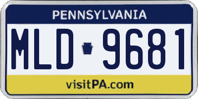 PA license plate MLD9681