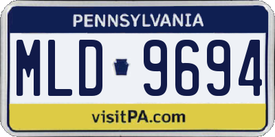 PA license plate MLD9694