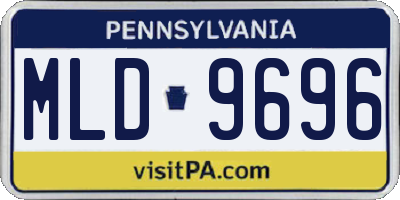 PA license plate MLD9696