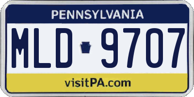PA license plate MLD9707