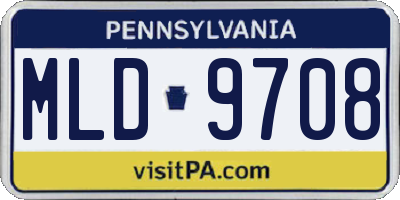 PA license plate MLD9708