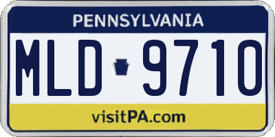 PA license plate MLD9710