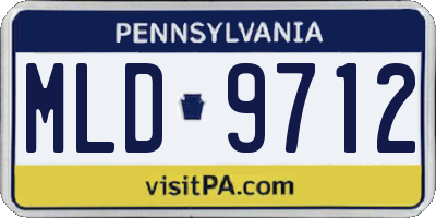 PA license plate MLD9712