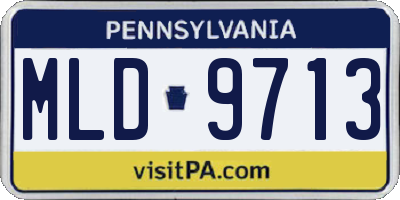 PA license plate MLD9713