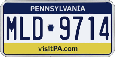 PA license plate MLD9714