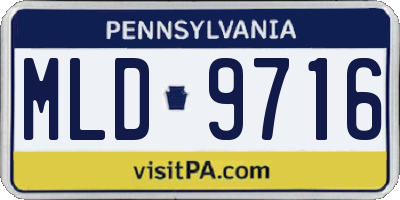 PA license plate MLD9716