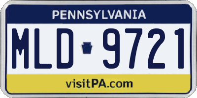 PA license plate MLD9721