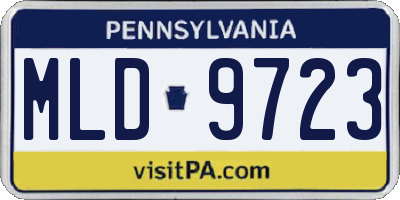 PA license plate MLD9723
