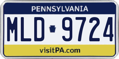 PA license plate MLD9724