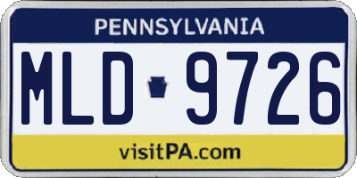 PA license plate MLD9726
