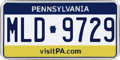 PA license plate MLD9729