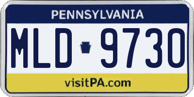 PA license plate MLD9730