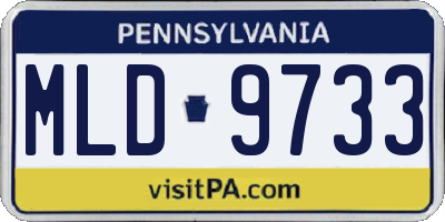 PA license plate MLD9733