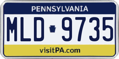 PA license plate MLD9735