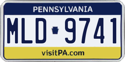 PA license plate MLD9741