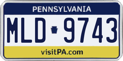 PA license plate MLD9743