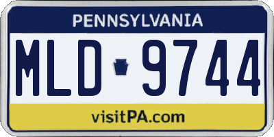 PA license plate MLD9744