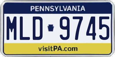 PA license plate MLD9745