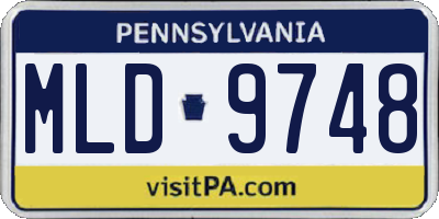 PA license plate MLD9748