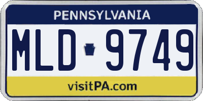 PA license plate MLD9749
