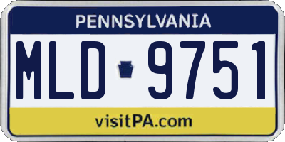 PA license plate MLD9751