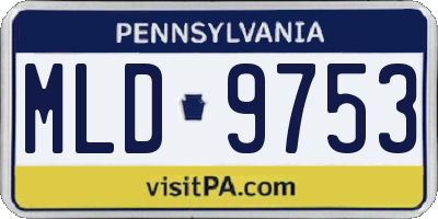 PA license plate MLD9753