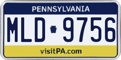 PA license plate MLD9756