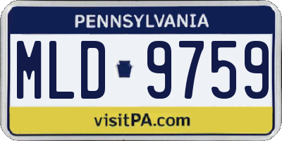 PA license plate MLD9759