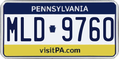 PA license plate MLD9760