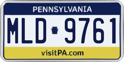 PA license plate MLD9761