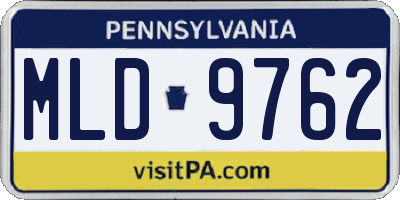 PA license plate MLD9762