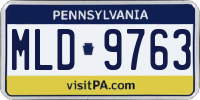 PA license plate MLD9763