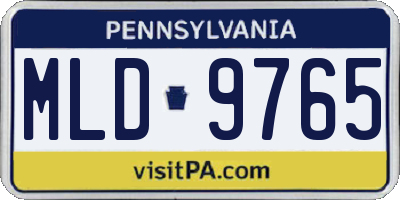 PA license plate MLD9765