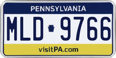 PA license plate MLD9766