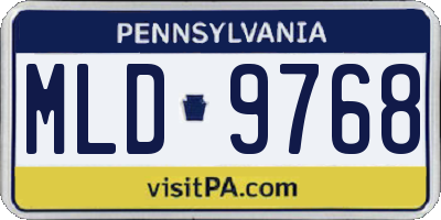 PA license plate MLD9768