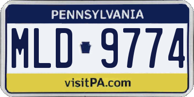 PA license plate MLD9774