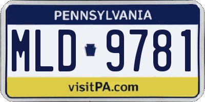 PA license plate MLD9781