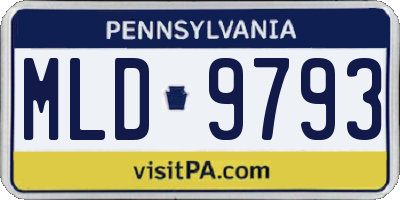PA license plate MLD9793
