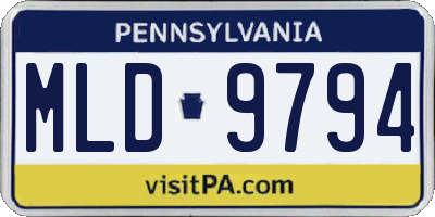 PA license plate MLD9794