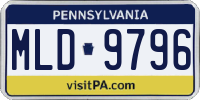 PA license plate MLD9796