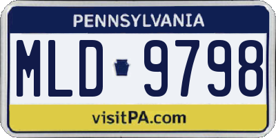 PA license plate MLD9798
