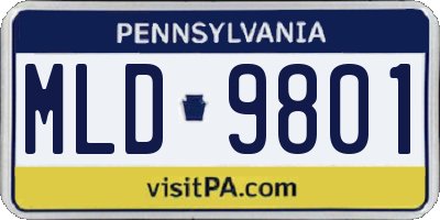 PA license plate MLD9801