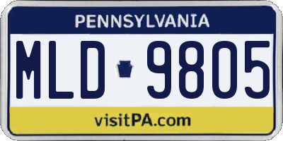 PA license plate MLD9805