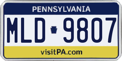 PA license plate MLD9807