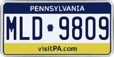 PA license plate MLD9809