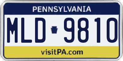 PA license plate MLD9810