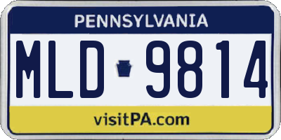 PA license plate MLD9814